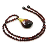 Gradient Amber Wave Pendant Beaded Necklace - Amber Alex Jewelry